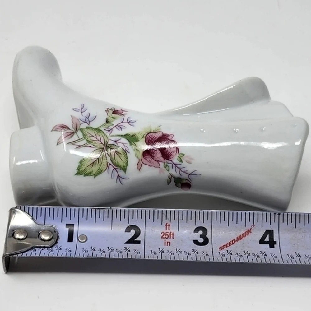 Vintage‎ Porcelain Boot Planter/Vase Purple Flowers Painted On The Side